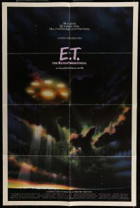6t170 E.T. THE EXTRA TERRESTRIAL advance 1sh '82 best different spaceship in clouds image!