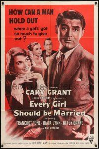 6t204 EVERY GIRL SHOULD BE MARRIED style A 1sh R54 Cary Grant, Diana Lynn, Betsy Drake!