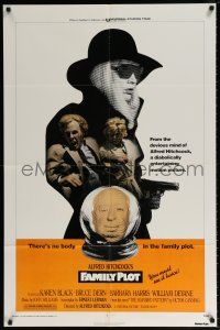 6t213 FAMILY PLOT 1sh '76 from the mind of devious Alfred Hitchcock, Karen Black, Bruce Dern!