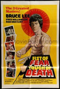 6t220 FIST OF FEAR TOUCH OF DEATH 1sh '80 artwork of Bruce Lee, + Fred Williamson, Ron Van Clief!