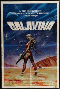 6t249 GALAXINA style A 1sh '80 Dorothy Stratten is a man-made machine with feelings, Tanenbaum art!