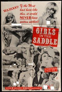 6t281 GIRLS IN THE SADDLE 1sh '69 Sandy Baron, wild and wooly adult action, sexy images!
