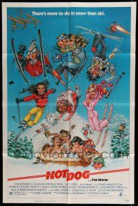 6t342 HOT DOG 1sh '84 David Naughton, Tracy N. Smith, wacky Phil Roberts skiing artwork!