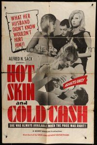6t344 HOT SKIN & COLD CASH 1sh '65 Barry Mahon, what her husband didn't know won't hurt him!