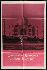 6t392 JACQUELINE KENNEDY'S ASIAN JOURNEY 1sh '62 great image of Jackie in front of Taj Mahal!