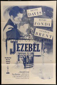 6t403 JEZEBEL 1sh R56 Bette Davis, Henry Fonda, George Brent, directed by William Wyler!