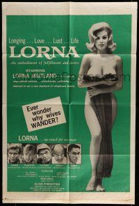 6t453 LORNA green style 1sh '64 super sexy Lorna Maitland in Russ Meyer sex classic!