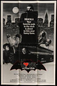 6t457 LOVE AT FIRST BITE 1sh '79 AIP, wacky vampire image of George Hamilton as Dracula!