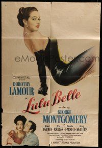 6t469 LULU BELLE 1sh '48 art of sexy Dorothy Lamour & w/George Montgomery!