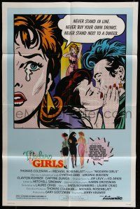 6t526 MODERN GIRLS 1sh '86 Cynthia Gibb, Virginia Madsen, Daphne Zuniga, great pop art!