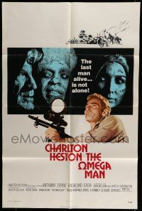 6t597 OMEGA MAN 1sh '71 Charlton Heston is the last man alive, and he's not alone!