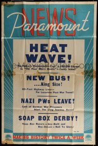 6t618 PARAMOUNT NEWS NO. 95 1sh '45 Nazi PWs leave, heat wave, soap box derby, Coney Island!