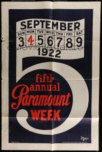 6t619 PARAMOUNT WEEK 1sh '22 fifth annual special event for theaters showing only Paramount films!