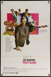6t634 POINT BLANK int'l 1sh '67 cool artwork of Lee Marvin, sexy Angie Dickinson, film noir!