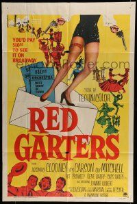 6t646 RED GARTERS 1sh '54 Rosemary Clooney, Jack Carson, western musical, sexy legs!
