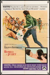6t664 ROMEO & JULIET style B 1sh '69 Franco Zeffirelli's version of William Shakespeare's play!