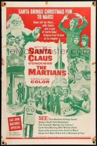 6t670 SANTA CLAUS CONQUERS THE MARTIANS 1sh '64 wacky fantasy, aliens, robots, Santa & Pia Zadora!