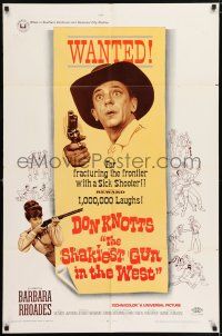6t683 SHAKIEST GUN IN THE WEST 1sh '68 Barbara Rhoades with rifle, Don Knotts on wanted poster!