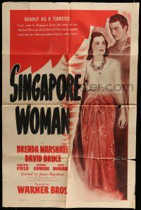 6t706 SINGAPORE WOMAN 1sh '41 sultry Brenda Marshall finds true love after an abusive marriage!