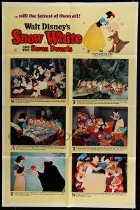 6t735 SNOW WHITE & THE SEVEN DWARFS style B 1sh R67 Walt Disney animated cartoon fantasy classic!