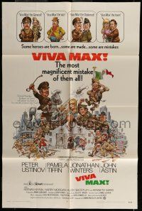 6t906 VIVA MAX 1sh '70 Peter Ustinov, Jonathan Winters, great Jack Davis art of cast!