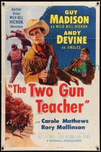 6t945 WILD BILL HICKOK 1sh '50s Guy Madison in the title role, The Two Gun Teacher!