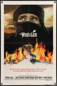 6t957 WIND & THE LION 1sh '75 art of Sean Connery & Candice Bergen, John Milius