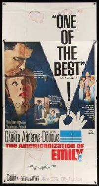 6w419 AMERICANIZATION OF EMILY 3sh '64 James Garner, Julie Andrews, written by Paddy Chayefsky!