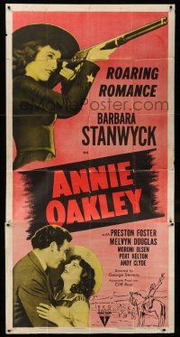6w422 ANNIE OAKLEY 3sh R52 Barbara Stanwyck with rifle is queen of the Wild West, great image!