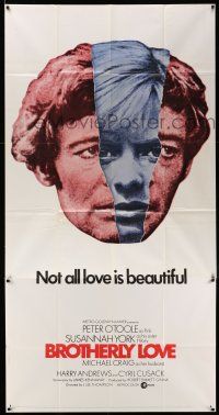 6w439 BROTHERLY LOVE 3sh '70 Susannah York, Peter O'Toole, Not all love is beautiful!