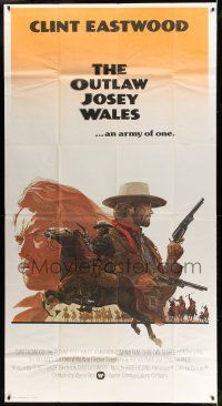 6w607 OUTLAW JOSEY WALES int'l 3sh '76 Clint Eastwood is an army of one, best different art!