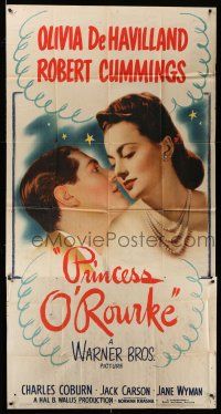6w615 PRINCESS O'ROURKE 3sh '43 romantic close up of Olivia de Havilland & Robert Cummings!