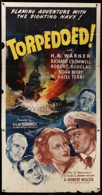 6w678 TORPEDOED 3sh '37 H.B. Warner, Richard Cromwell, flaming adventure with the fighting Navy!