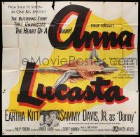 6w127 ANNA LUCASTA 6sh '59 Eartha Kitt, Sammy Davis Jr, story that undresses the heart of a tramp!