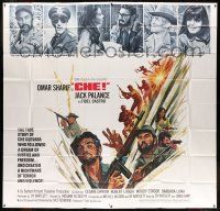 6w138 CHE int'l 6sh '69 art of Omar Sharif as Guevara, Jack Palance as Fidel Castro!