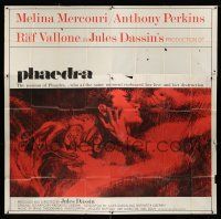 6w197 PHAEDRA int'l 6sh '62 great artwork of sexy Melina Mercouri & Anthony Perkins, Jules Dassin