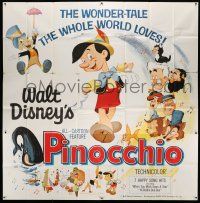 6w198 PINOCCHIO 6sh R62 Disney classic fantasy cartoon about a wooden boy who wants to be real!