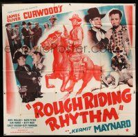 6w203 ROUGH RIDING RHYTHM 6sh '37 art of cowboy Kermit Maynard on horseback, James Oliver Curwood!