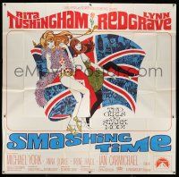 6w208 SMASHING TIME 6sh '68 sexy Rita Tushingham & Lynn Redgrave go stark mod, cool McDaniel art!