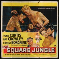 6w212 SQUARE JUNGLE 6sh '56 great artwork of boxing Tony Curtis fighting in the ring!