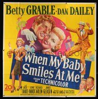 6w231 WHEN MY BABY SMILES AT ME 6sh '48 stone litho image of sexy Betty Grable & Dan Dailey!