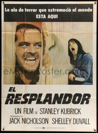 6w238 SHINING Argentinean 42x57 '90s Stephen King & Stanley Kubrick horror, Jack Nicholson!