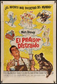 6w241 ABSENT-MINDED PROFESSOR Argentinean '61 Walt Disney, Flubber, Fred MacMurray in title role!