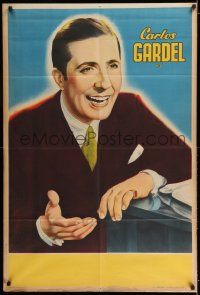 6w271 CARLOS GARDEL Argentinean '30s great stone litho art of the French Argentine singer!