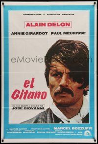 6w307 GYPSY Argentinean '75 great different close up of Alain Delon, Le gitan!
