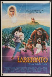 6w329 LABYRINTH Argentinean '86 Jim Henson, Cliff Miller art of David Bowie & Jennifer Connelly!