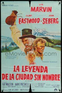 6w355 PAINT YOUR WAGON Argentinean '69 art of Clint Eastwood, Lee Marvin & pretty Jean Seberg!