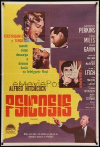6w361 PSYCHO Argentinean '60 Janet Leigh, Perkins, Alfred Hitchcock shown, different!
