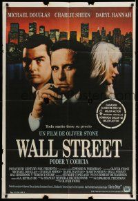 6w400 WALL STREET Argentinean '87 Michael Douglas, Charlie Sheen, Daryl Hannah, Oliver Stone!