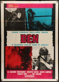 6w727 BEN Italian 1p '73 Willard 2, great different images of killer rats attacking!